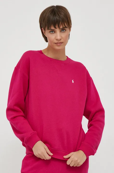 Dukserica Polo Ralph Lauren za žene, boja: ružičasta, bez uzorka