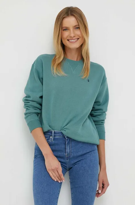 Polo Ralph Lauren bluza damska kolor zielony gładka