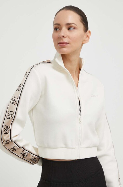Guess bluza femei, culoarea bej, cu imprimeu