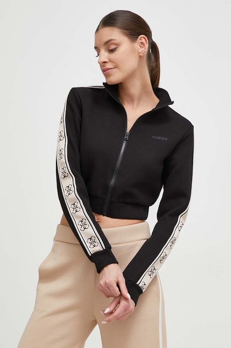 Mikina Guess BRITNEY dámská, černá barva, s aplikací, V3RQ12 KB3P2