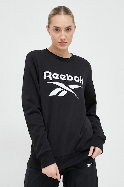 Кофта Reebok жіноча колір чорний з принтом