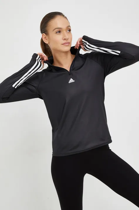 adidas Performance bluza treningowa hyperglam kolor czarny z nadrukiem