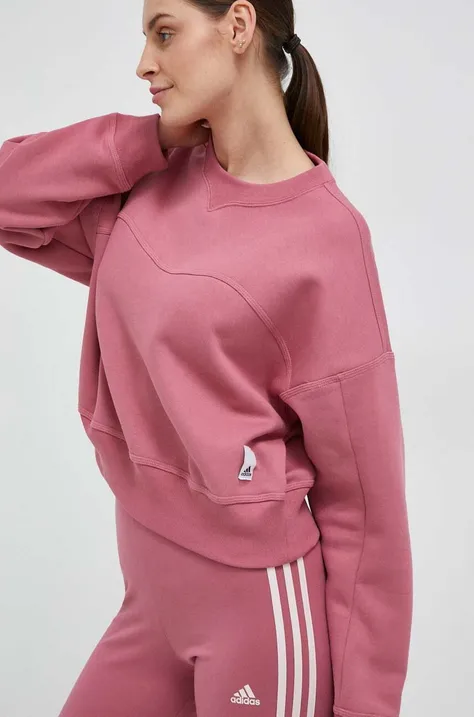 Кофта adidas жіноча колір рожевий однотонна