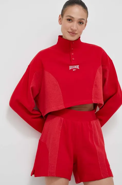 Bombažen pulover Reebok Classic ženska, rdeča barva