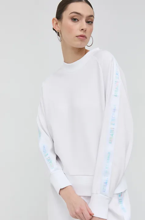 Armani Exchange bluza damska kolor biały z aplikacją