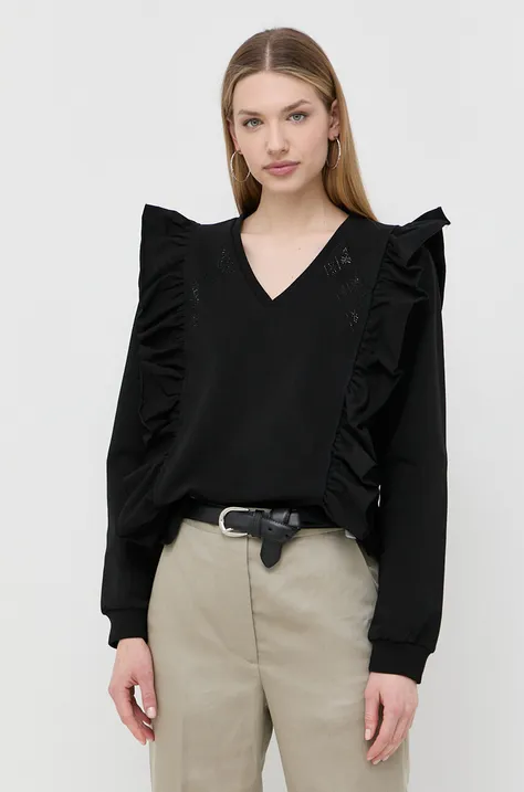 Liu Jo bluza damska kolor czarny z aplikacją