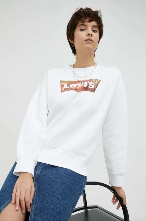 Βαμβακερή μπλούζα Levi's γυναικεία, χρώμα: άσπρο