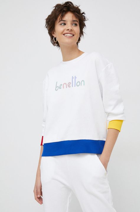 Βαμβακερή μπλούζα United Colors of Benetton