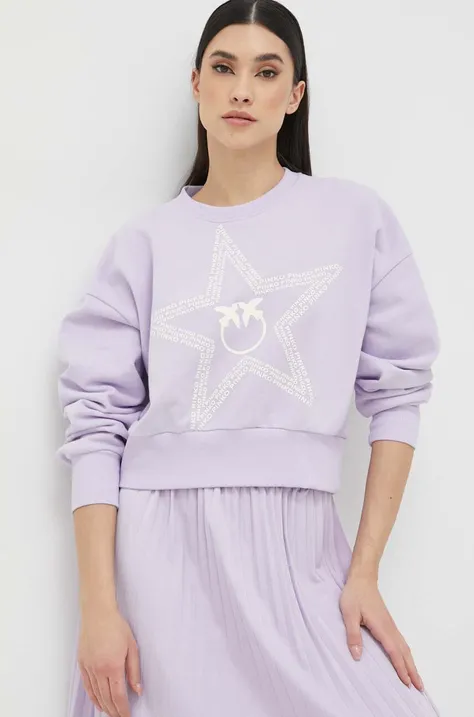 Pinko bluza damska kolor fioletowy z nadrukiem
