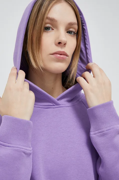Кофта adidas жіноча колір фіолетовий з капюшоном однотонна