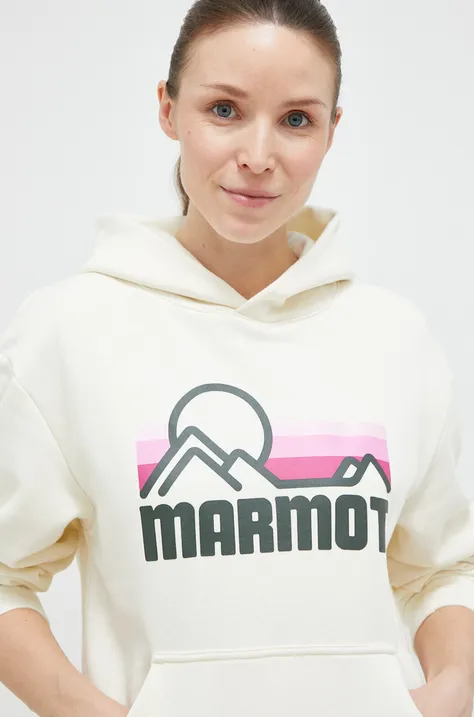 Μπλούζα Marmot Coastal χρώμα: μπεζ, με κουκούλα