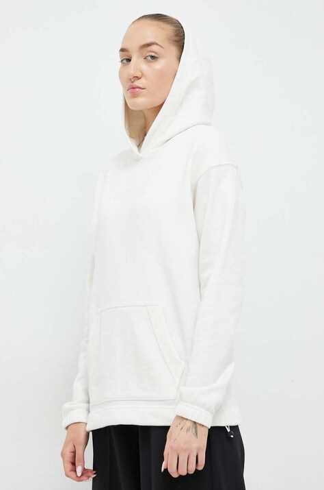 Кофта Calvin Klein Performance Essentials колір бежевий з капюшоном однотонна