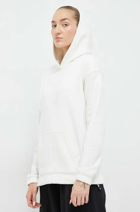 Tepláková mikina Calvin Klein Performance Essentials béžová barva, s kapucí