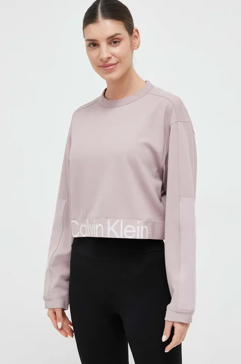 Tréningová mikina Calvin Klein Performance Effect fialová farba, s potlačou