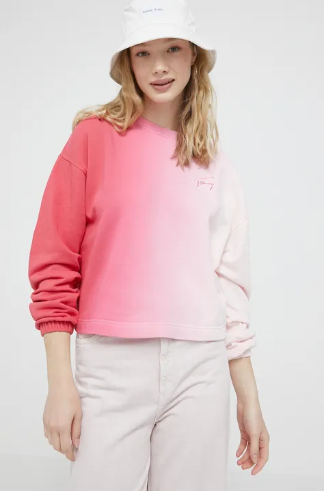 Кофта Tommy Jeans женская цвет розовый узор