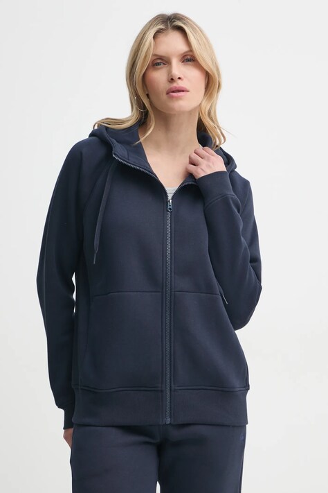 Суичър G-Star в тъмносиньо с качулка с изчистен дизайн D22727-C235