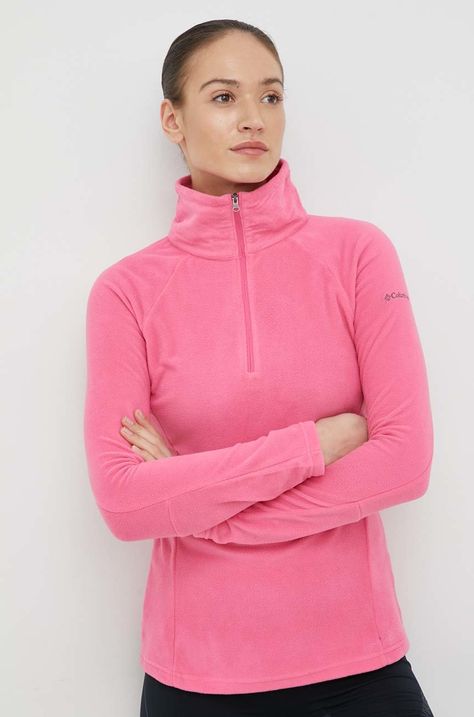 Športni pulover Columbia Glacial IV ženski, roza barva