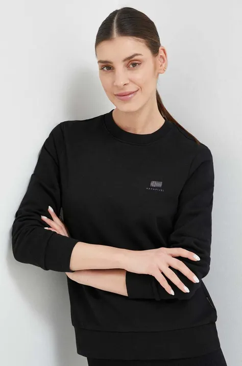 Βαμβακερή μπλούζα Napapijri γυναικεία, χρώμα: μαύρο