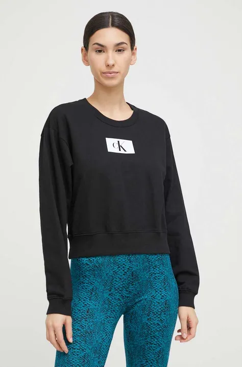 Homewear pamučna dukserica Calvin Klein Underwear boja: crna, 000QS6942E