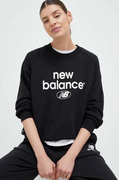New Balance bluza damska kolor czarny z nadrukiem