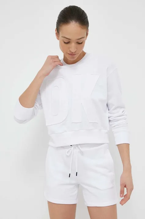 Dkny bluza damska kolor biały z aplikacją