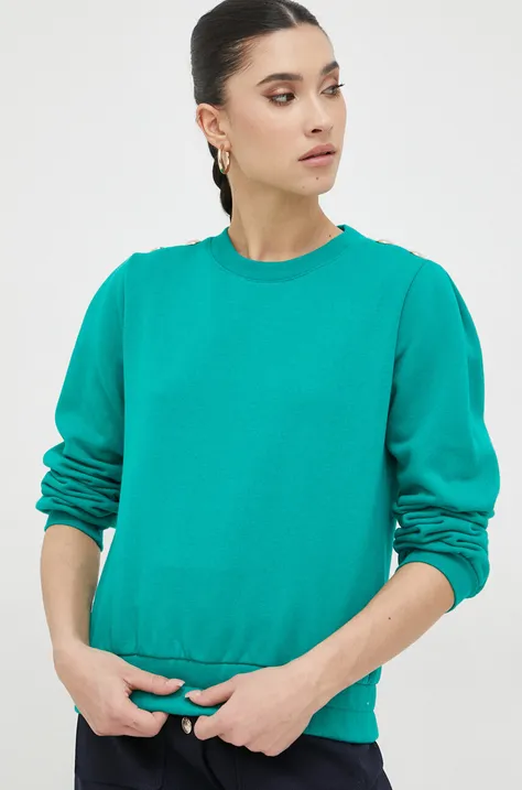 Morgan bluza femei, culoarea verde, neted