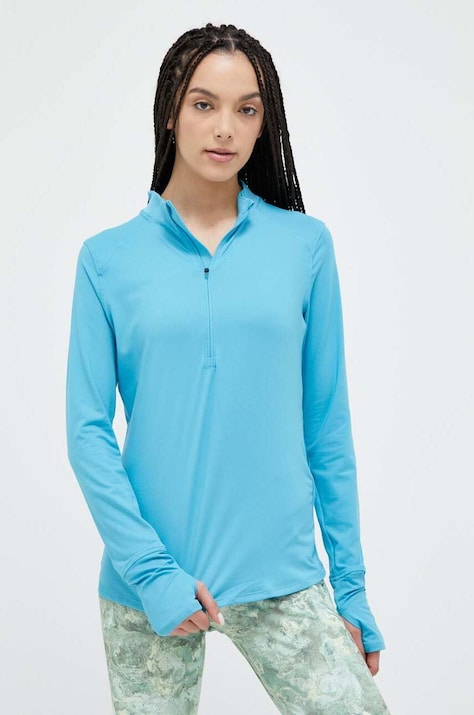 Under Armour bluza do biegania Qualifier Run 2.0 kolor turkusowy gładka