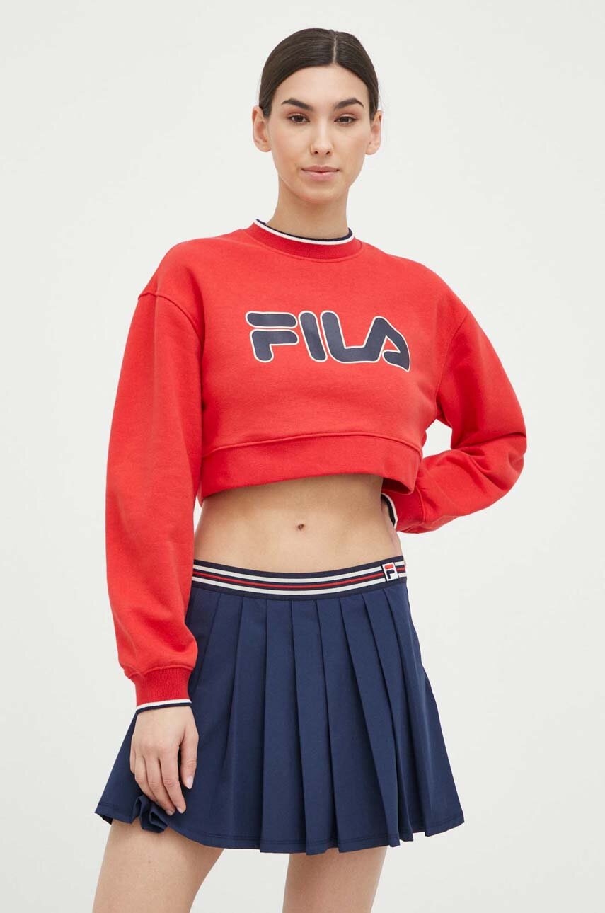 Pulover Fila x Hailey Bieber ženski, rdeča barva