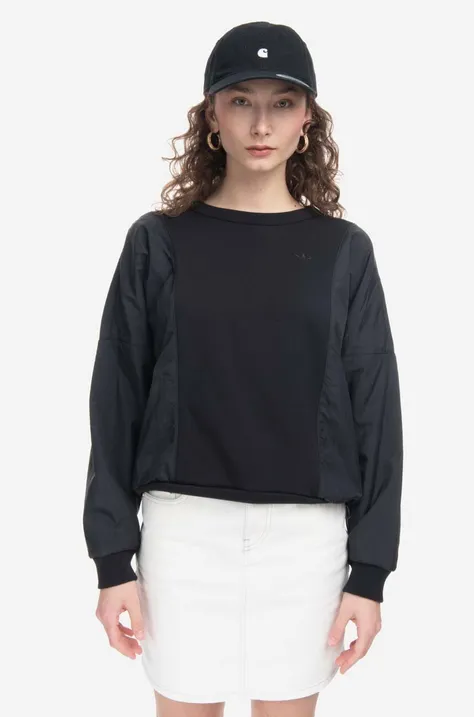 Mikina adidas Originals IC5304 ESS Sweater dámská, černá barva, hladká, IC5304-black