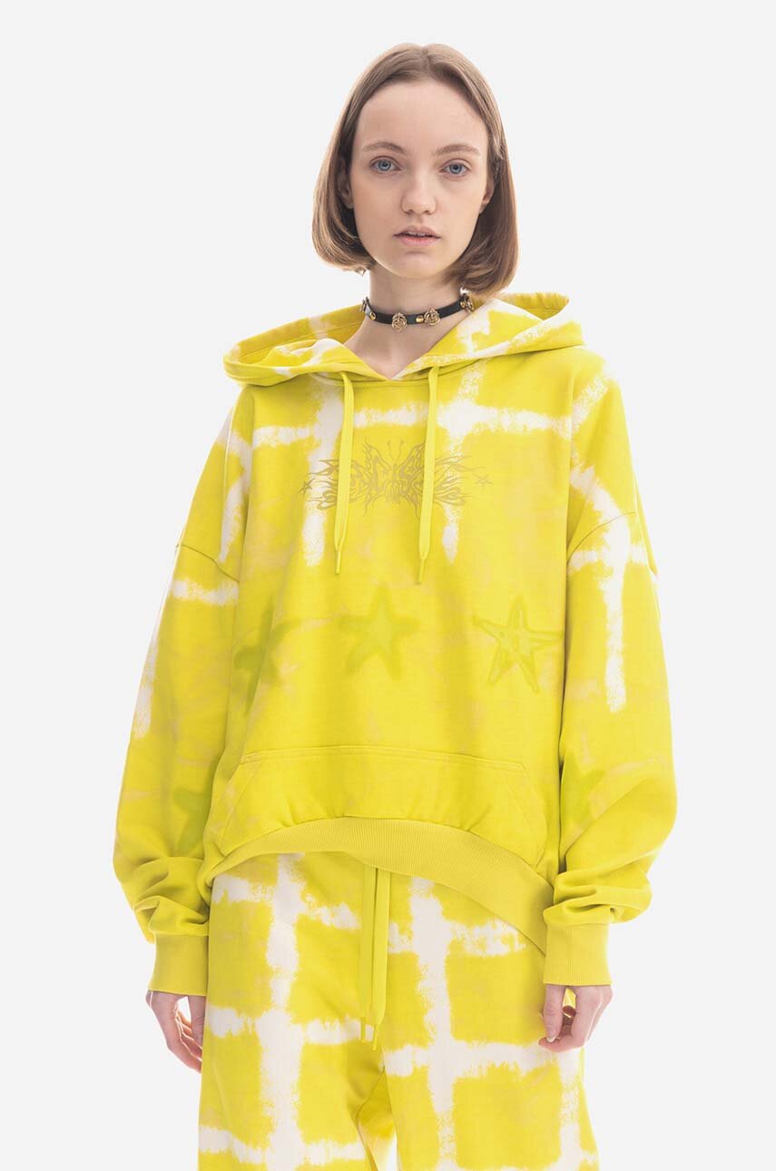 Vans bluza VN00045MRHT Vans Collina Strada Hoodie damska kolor żółty z kapturem wzorzysta VN00045MRHT-ZOLTY