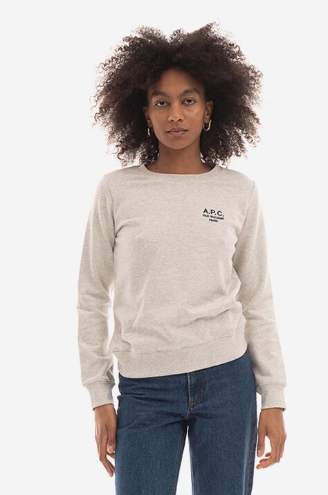 A.P.C. cotton sweatshirt Sweat Skye women's beige color COEZD-F27700 BRIGHT PINK