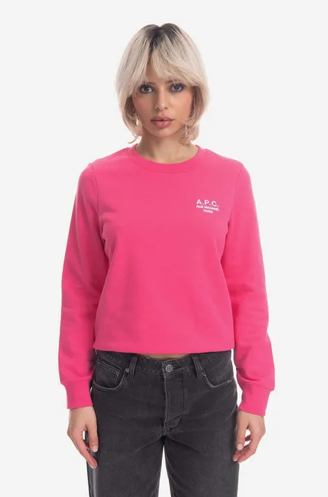 A.P.C. bluza bawełniana Sweat Skye damska kolor różowy gładka COEZD.F27700-OFFWHITE