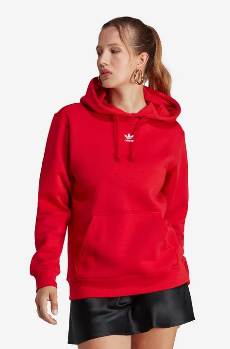 Mikina adidas Originals Adicolor IA6416-red, dámska, červená farba, s kapucňou, jednofarebná