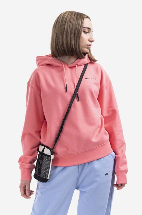 MCQ hanorac de bumbac femei, culoarea roz, cu glugă, uni 624673RSJ766126-PINK