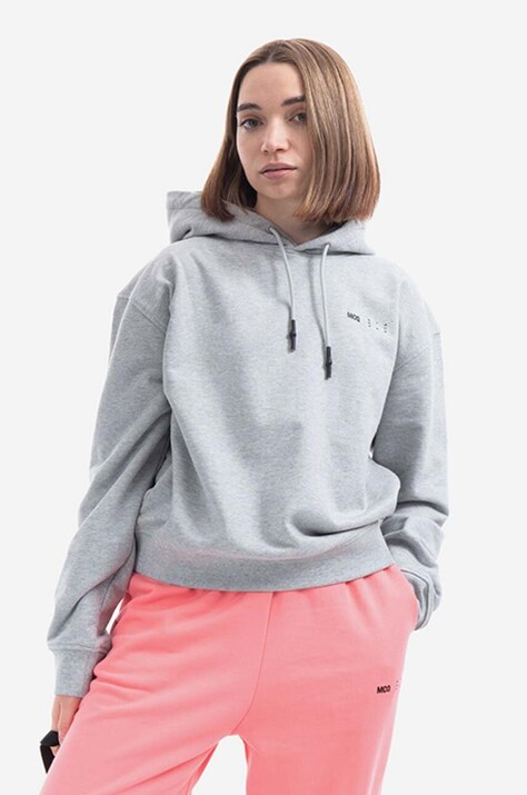 Bavlněná mikina MCQ dámská, šedá barva, s kapucí, melanžová, 624673RSJ771230-grey