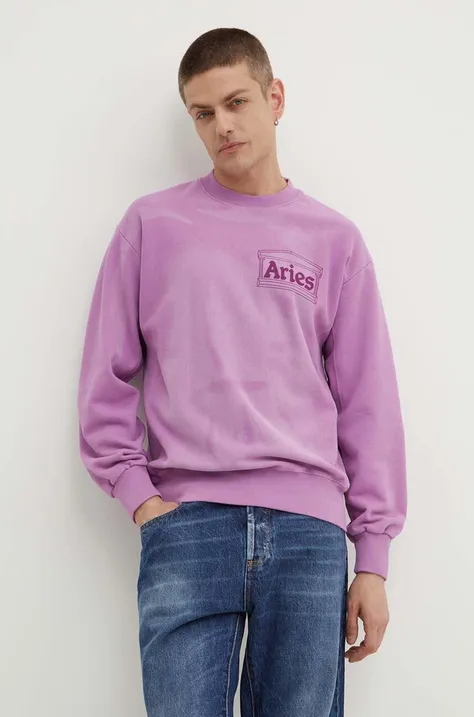 Aries cotton sweatshirt women's violet color