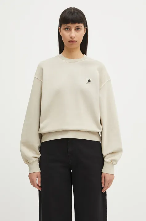 Carhartt WIP bluza bawełniana W' Nelson Sweatshirt damska kolor beżowy gładka I029537.2LPGD