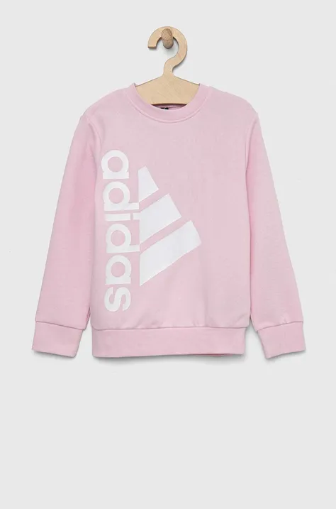 adidas bluza dziecięca LK kolor różowy z nadrukiem