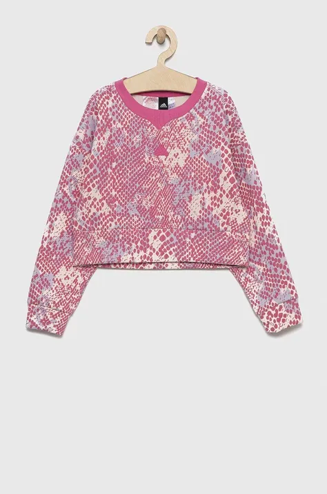 adidas bluza dziecięca G FI AOP SWT kolor fioletowy wzorzysta