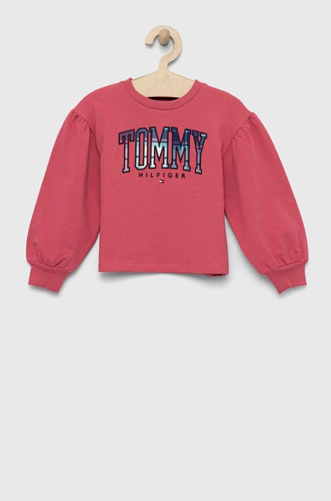 Otroški pulover Tommy Hilfiger roza barva