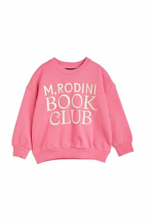 Παιδική βαμβακερή μπλούζα Mini Rodini χρώμα: ροζ
