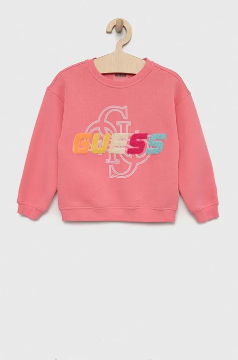 Παιδική μπλούζα Guess χρώμα: ροζ