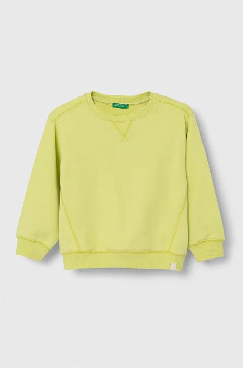 United Colors of Benetton bluza dziecięca kolor zielony gładka