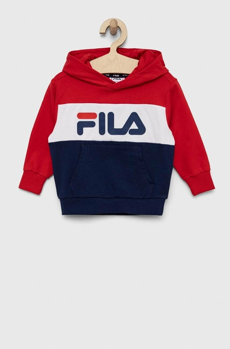 Fila bluza copii culoarea albastru marin, cu glugă, cu imprimeu