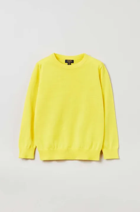 Otroški bombažen pulover OVS rumena barva
