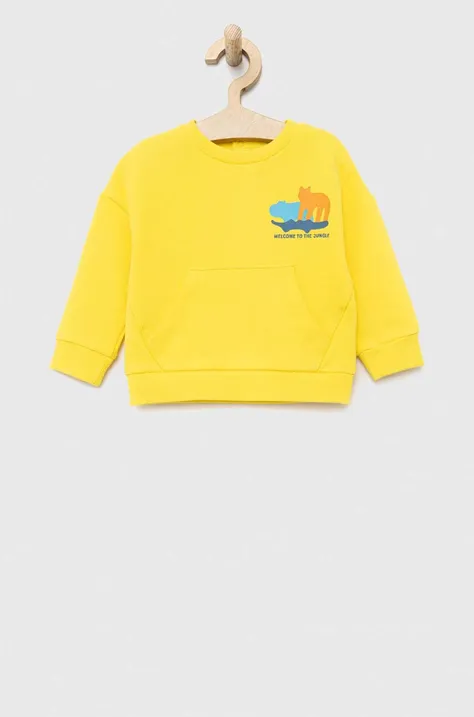 Bombažen pulover za dojenčka OVS rumena barva
