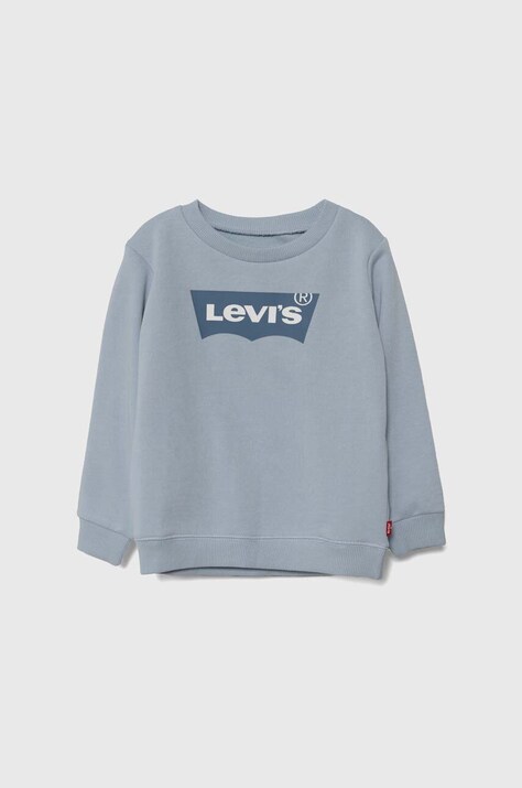 Бебешки суичър Levi's в тюркоазено с принт