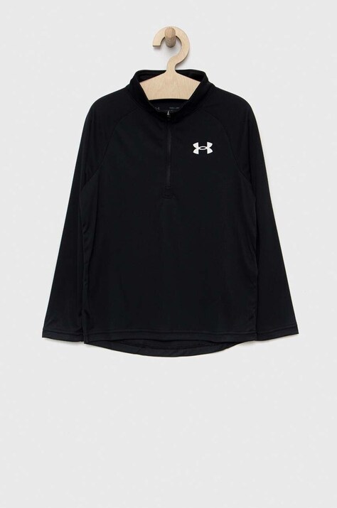 Under Armour bluza copii culoarea negru, neted