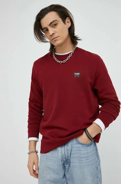 Wrangler bluza bawełniana męska kolor czerwony gładka