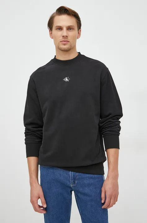 Bombažen pulover Calvin Klein Jeans moška, črna barva,